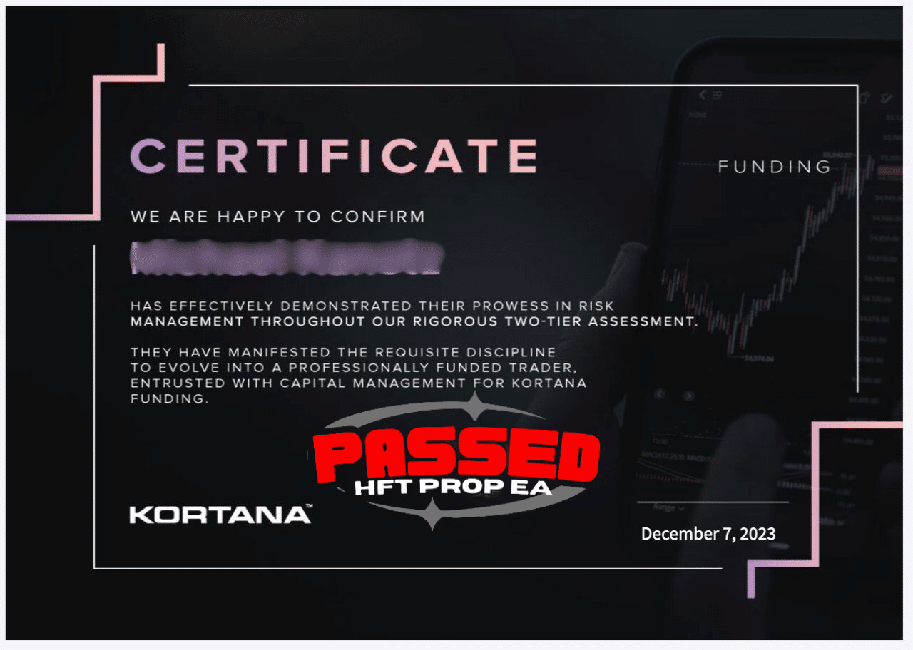 HFT PROP EA - Pass Certificate