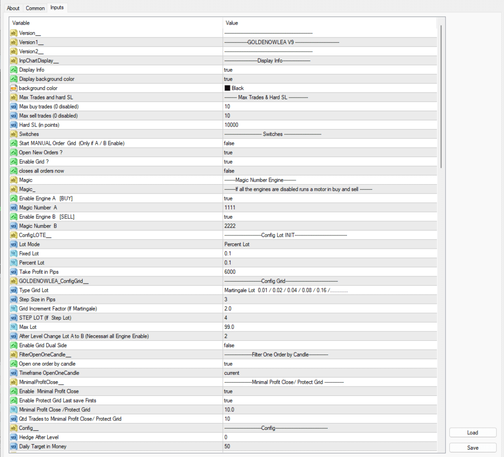 Golden Owl EA Inputs