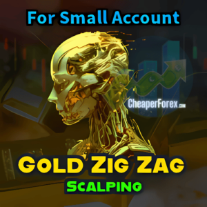 Gold Scalping Zig Zag Pattern Logo