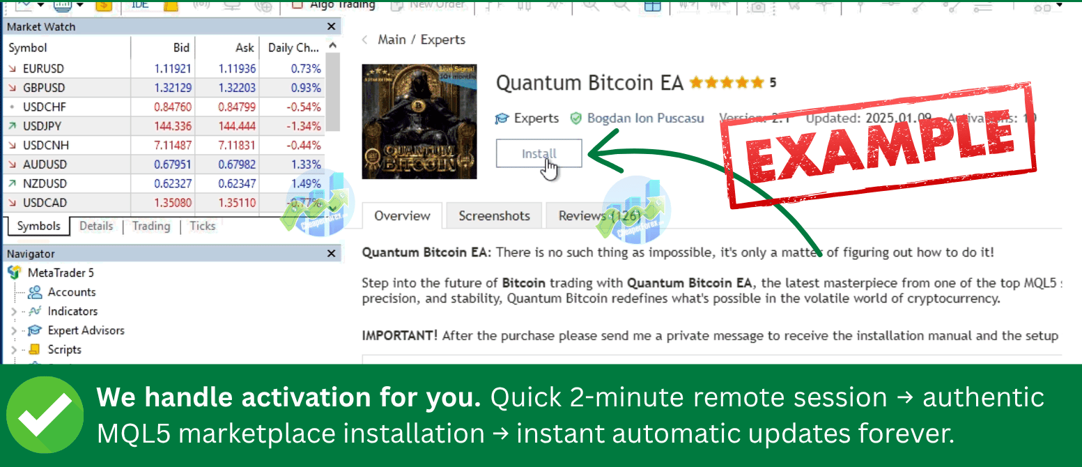 Official MQL5 EA Install Example