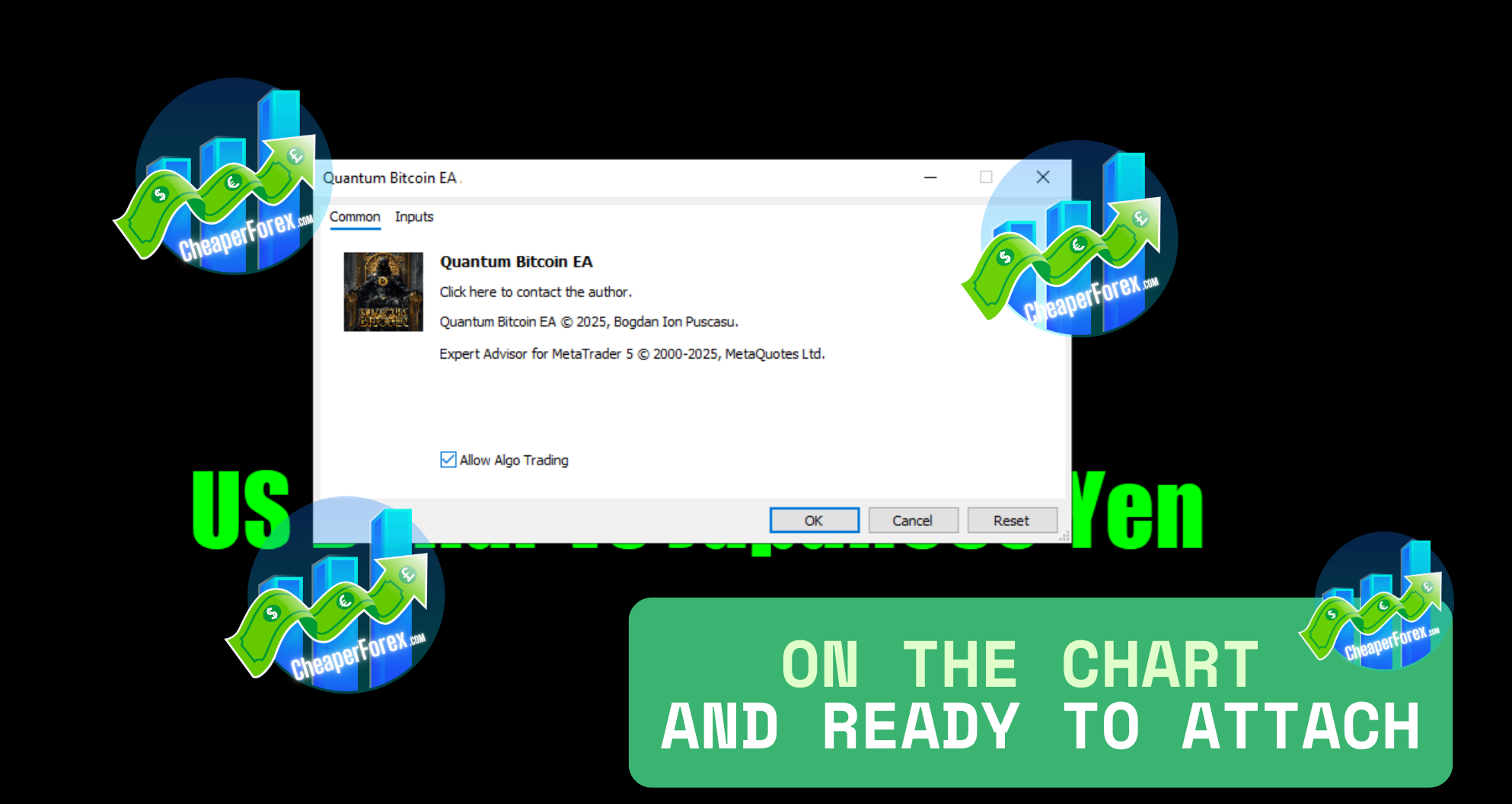 Quantum Bitcoin EA On the Chart and Ready to Attach Quantum Bitcoin EA On the Chart and Ready to Attach