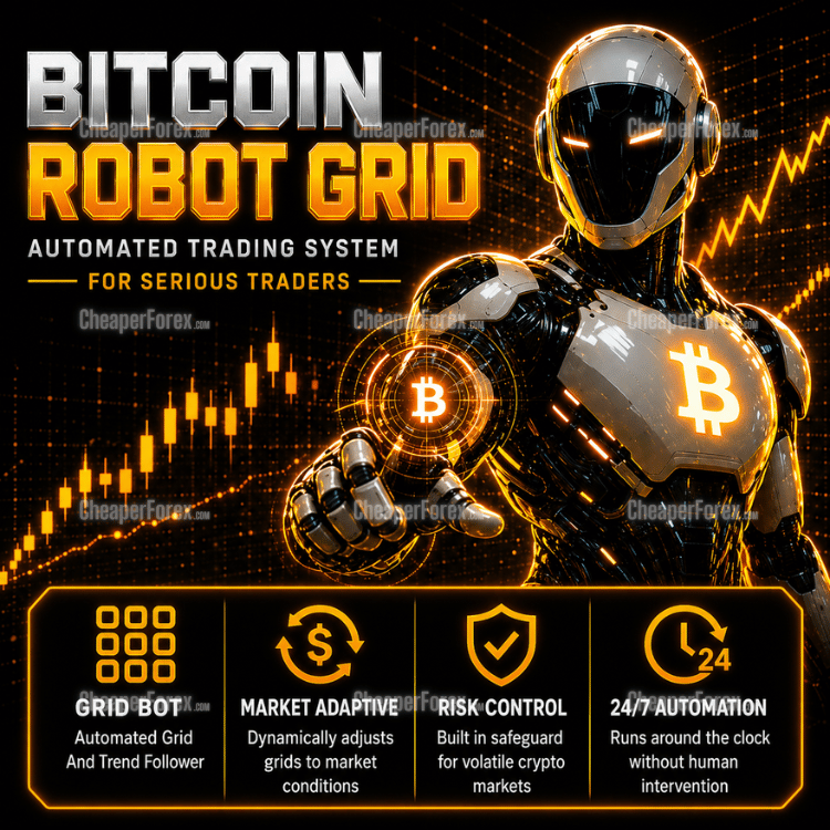 Bitcoin Robot Grid Product Logo