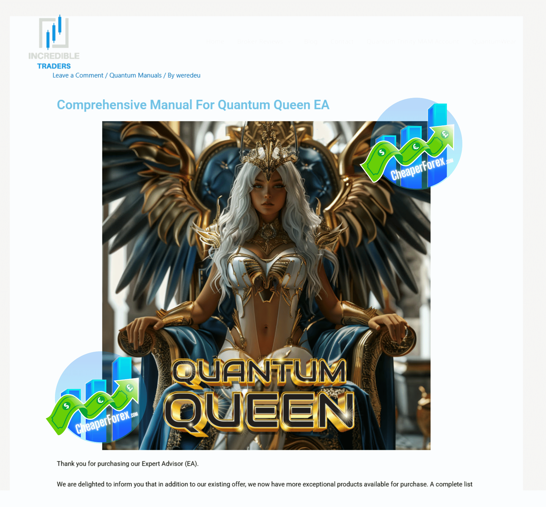 Quantum Queen MT5 Comprehensive Manual Quantum Queen MT5 Comprehensive Manual