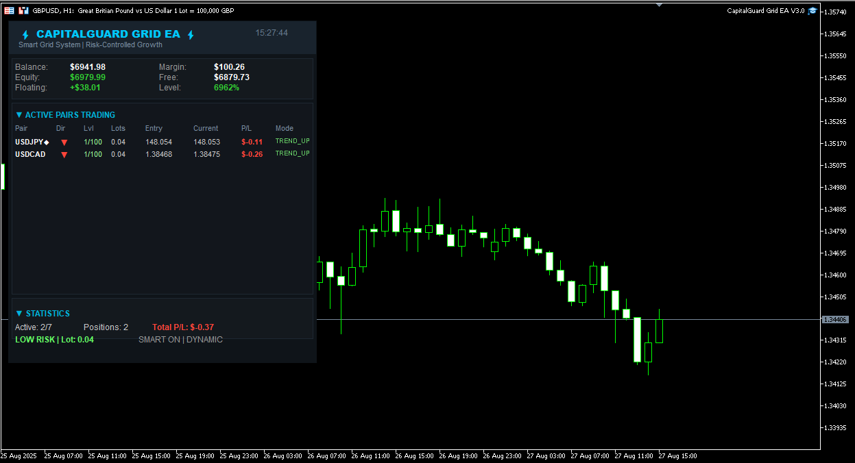 CapitalGuard Grid EA On the Chart CapitalGuard Grid EA On the Chart