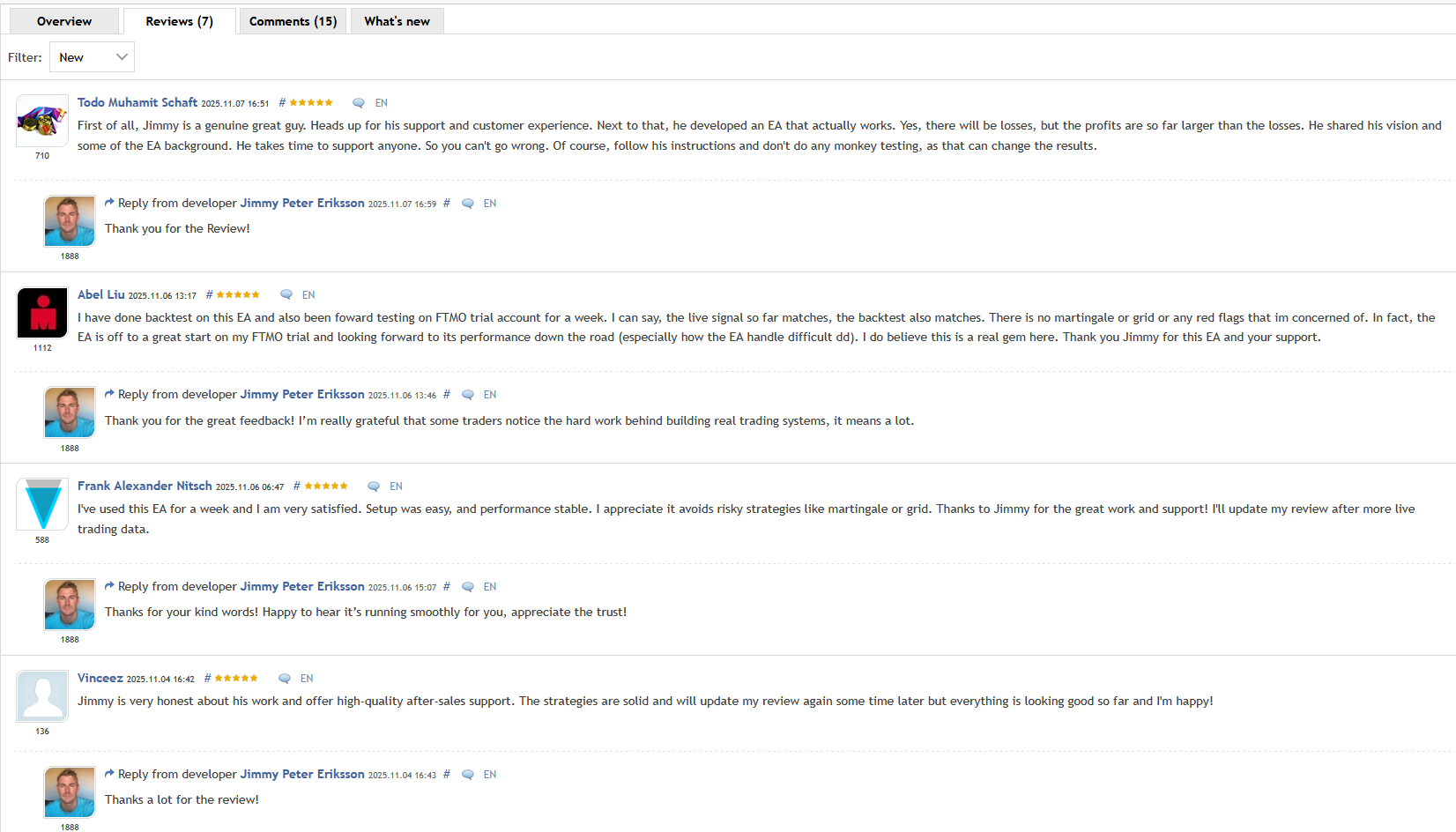 Prop Firm Gold EA Reviews from Customers