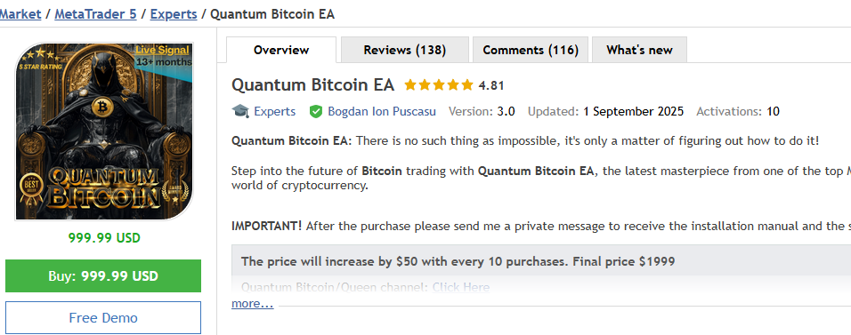 Quantum Bitcoin on MQL5