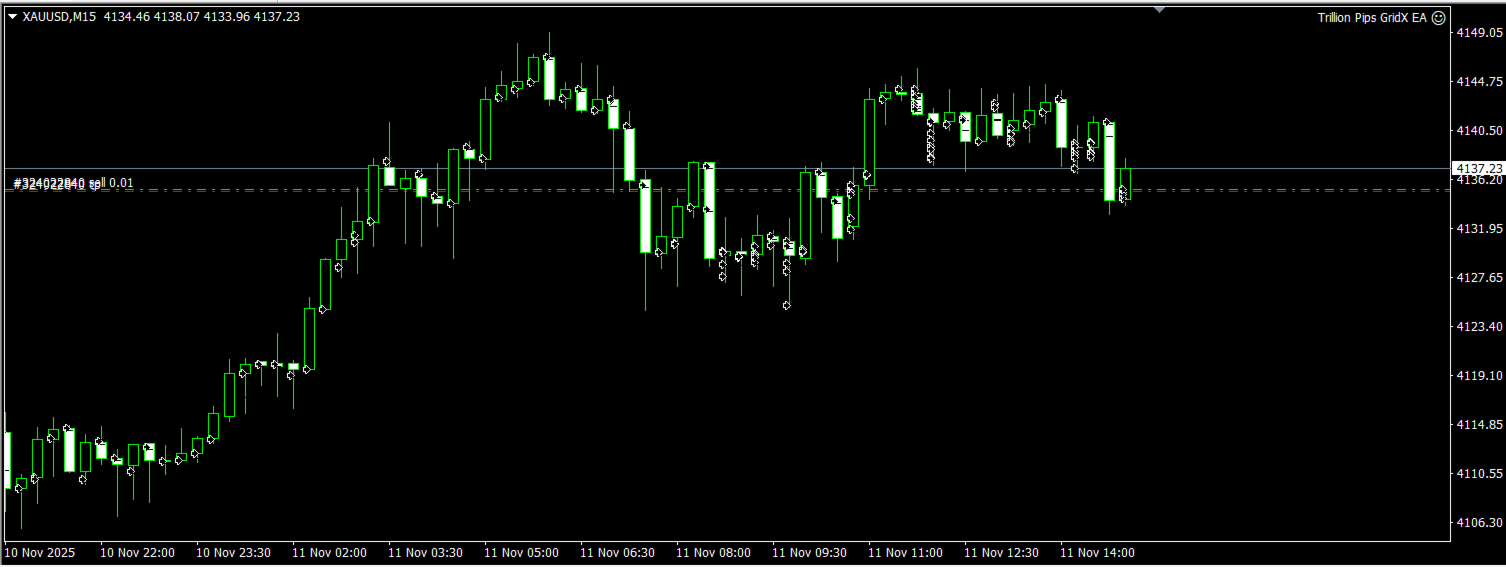 Trillion Pips GridX EA On the Chart