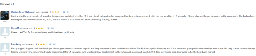 AI Gold Sniper MT5 — Verified customer reviews on MQL5 marketplace