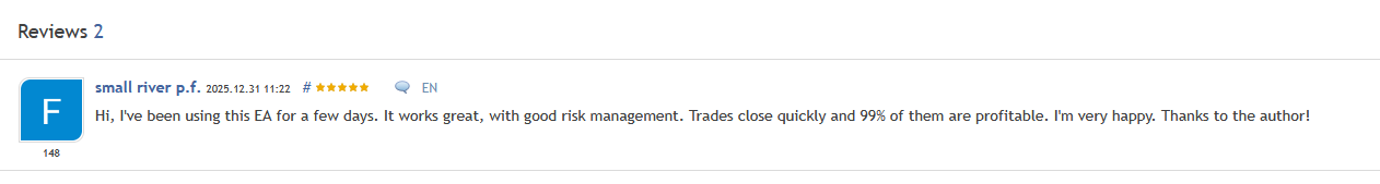 Golden Zephyr EA — Real 5-star review from verified MQL5 purchaser