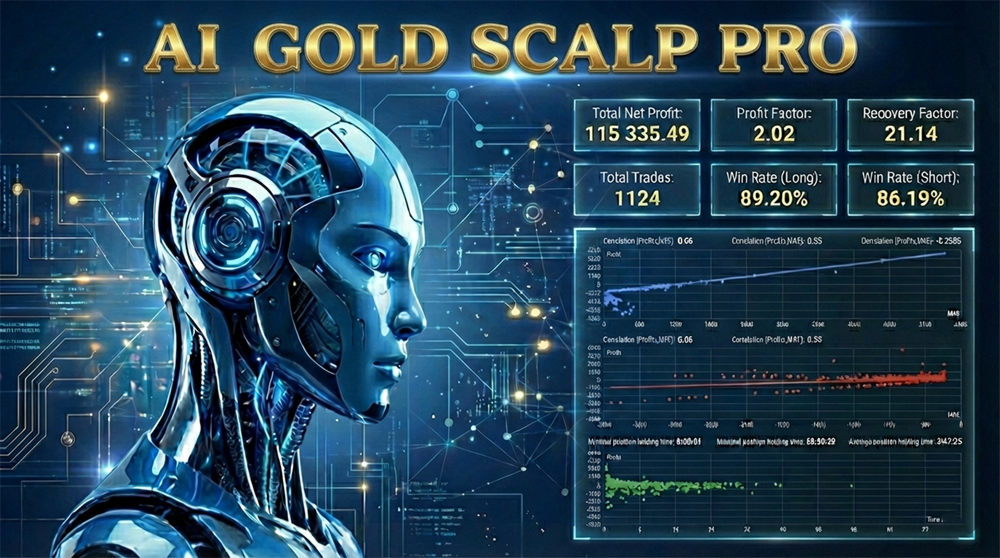 AI Gold Scalp Pro EA — Equity curve showing consistent growth from 2020 to 2025 with controlled drawdown periods AI Gold Scalp Pro EA — Equity curve showing consistent growth from 2020 to 2025 with controlled drawdown periods