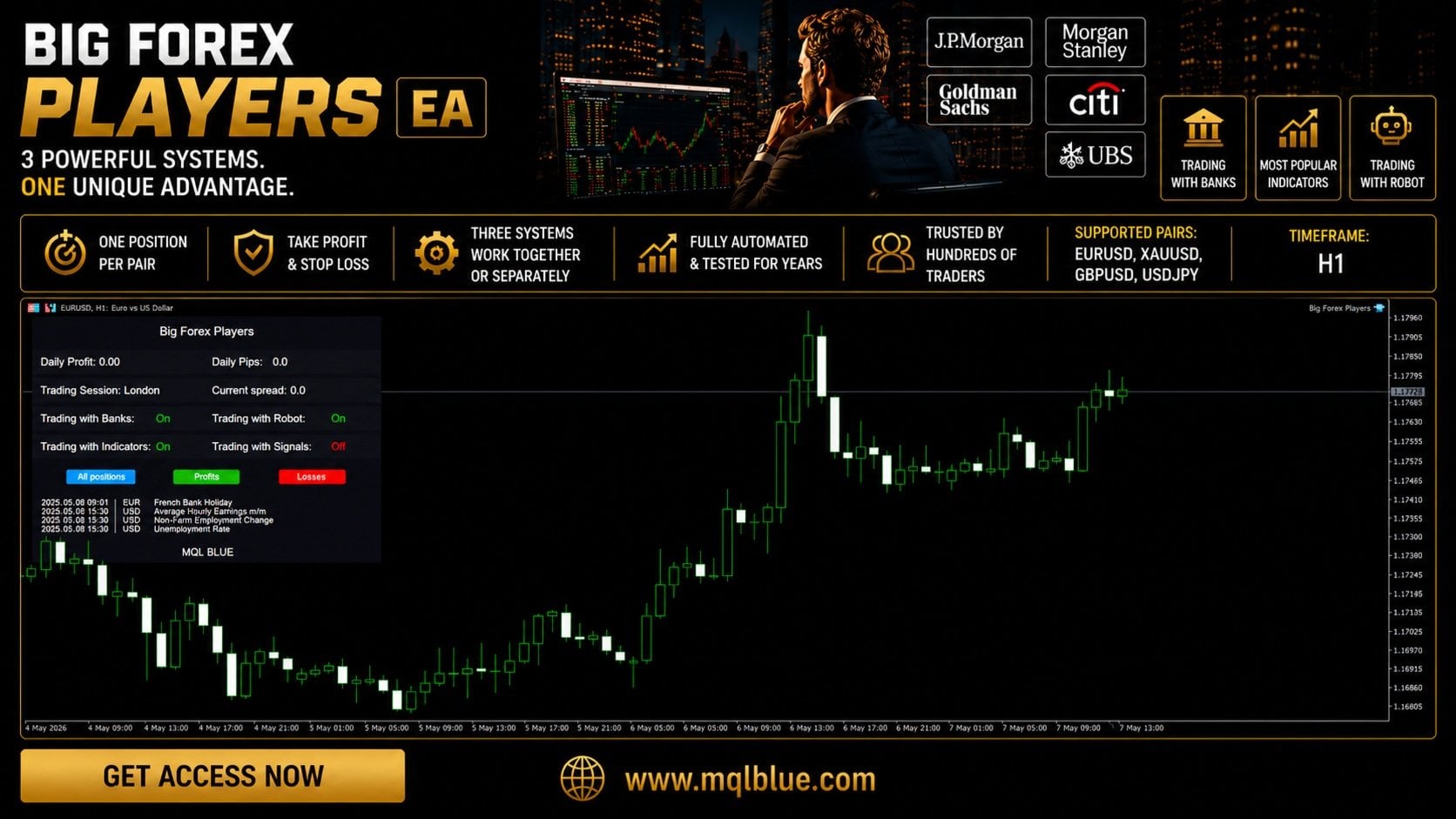 Big Forex Players EA MT5 On the Chart