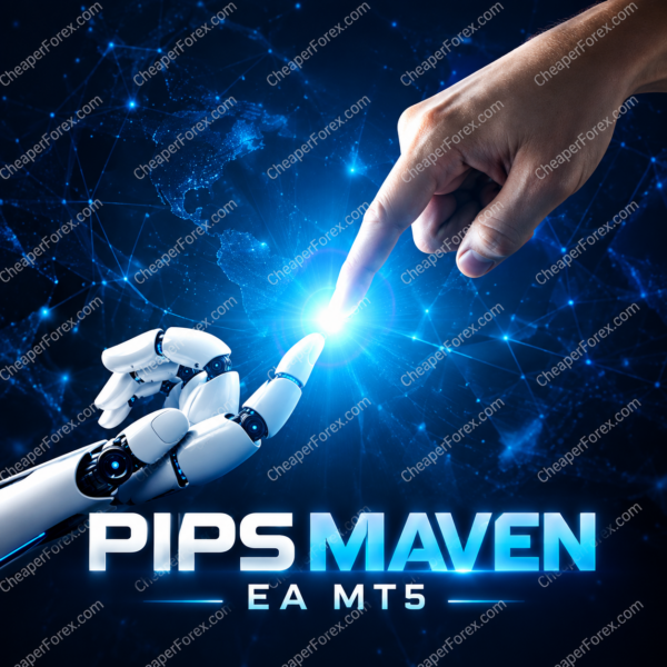 Pips Maven EA MT5 cover with repeated CheaperForex.com watermarks