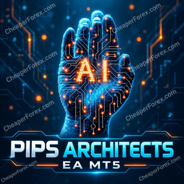 Pips Architects EA MT5 cover with repeated CheaperForex.com watermarks