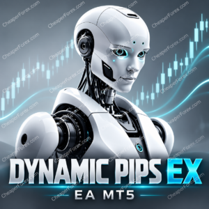 Dynamic Pips Ex EA MT5 cover with repeated CheaperForex.com watermarks