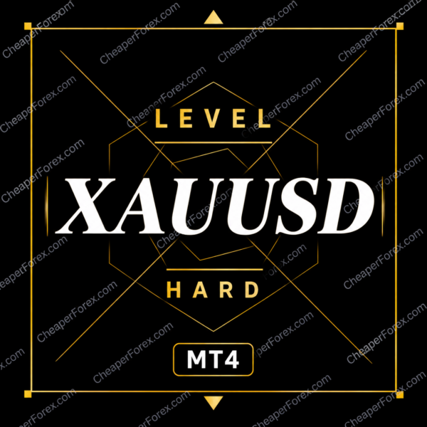 Level Hard Xauusd EA MT4 promotional artwork with CheaperForex.com watermarks