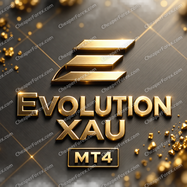 Evolution XAU EA MT4 promotional artwork with CheaperForex.com watermarks