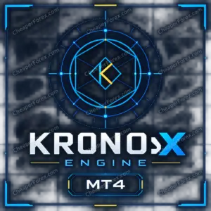 Kronos Engine X EA MT4 promotional artwork with CheaperForex.com watermarks