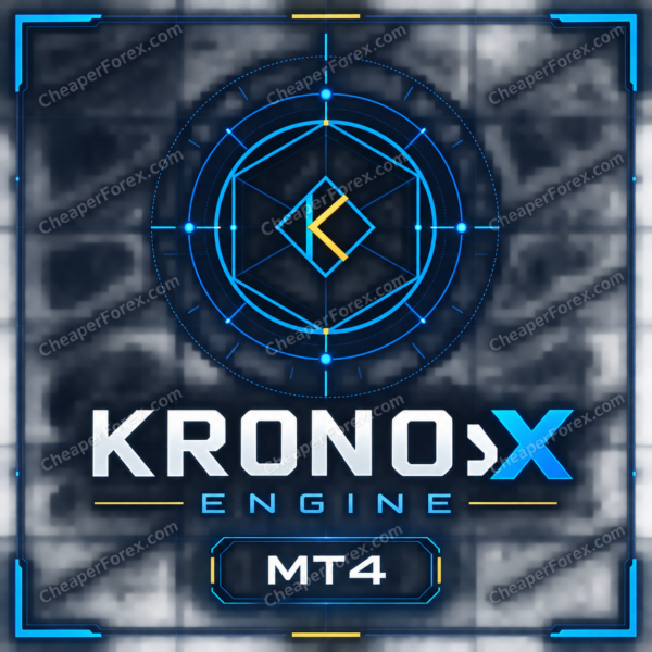 Kronos Engine X EA MT4 promotional artwork with CheaperForex.com watermarks