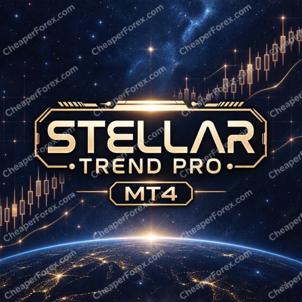 Stellar Trend Pro EA MT4 promotional artwork with CheaperForex.com watermarks