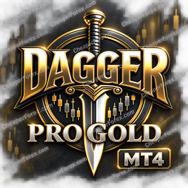 Dagger Pro Gold EA MT4 promotional artwork with CheaperForex.com watermarks