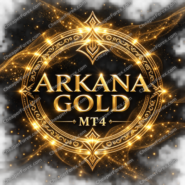 Arkana Gold EA MT4 promotional artwork with CheaperForex.com watermarks
