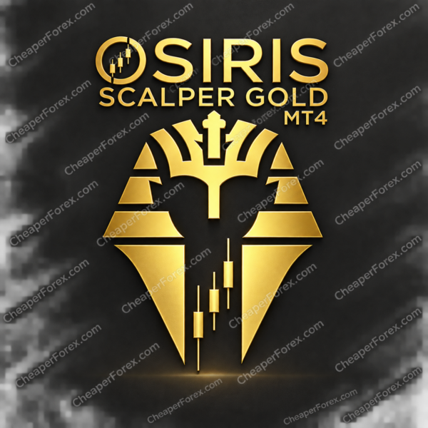 Osiris Scalper Gold EA MT4 promotional artwork with CheaperForex.com watermarks