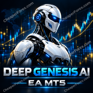 Deep Genesis AI MT5 cover with repeated CheaperForex.com watermarks