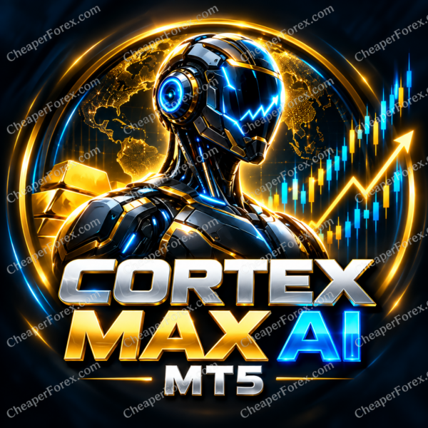 Cortex Max AI MT5 cover with repeated CheaperForex.com watermarks