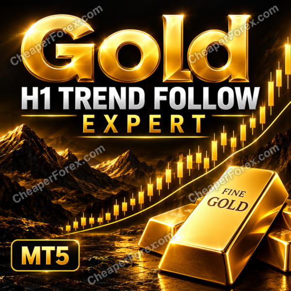 Gold H1 Trend Follow Expert MT5 high-quality watermarked promotional cover