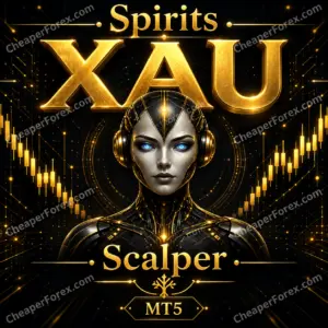 Spirits Xau Scalper EA MT5 promotional artwork with CheaperForex.com watermarks