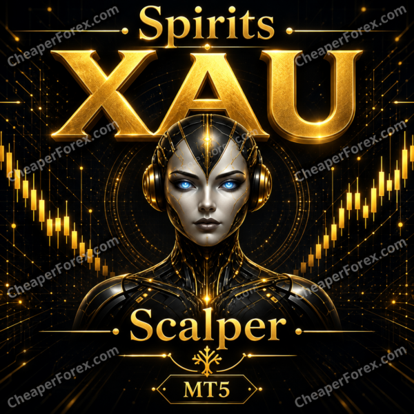 Spirits Xau Scalper EA MT5 promotional artwork with CheaperForex.com watermarks