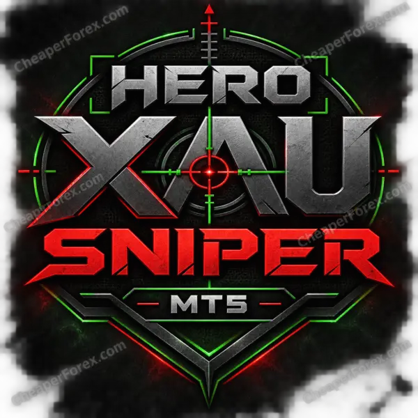 Hero Xau Sniper EA MT5 promotional artwork with CheaperForex.com watermarks