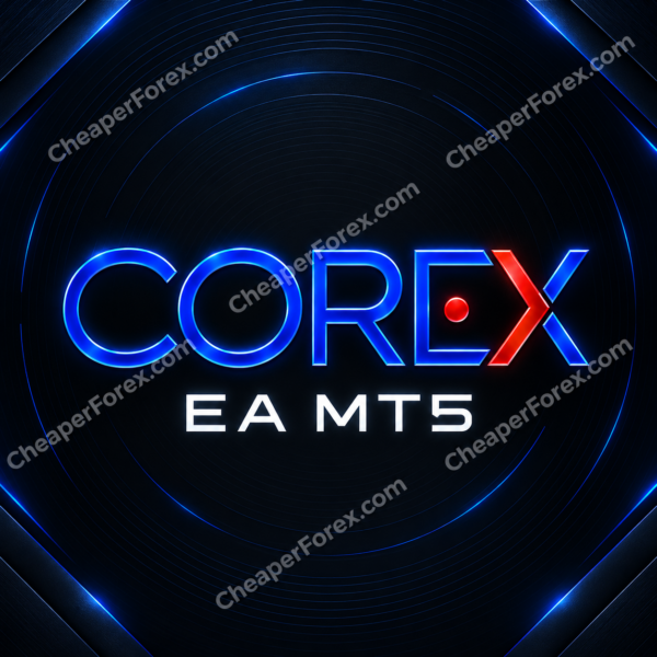 CoreX EA MT5 cover with repeated CheaperForex.com watermarks