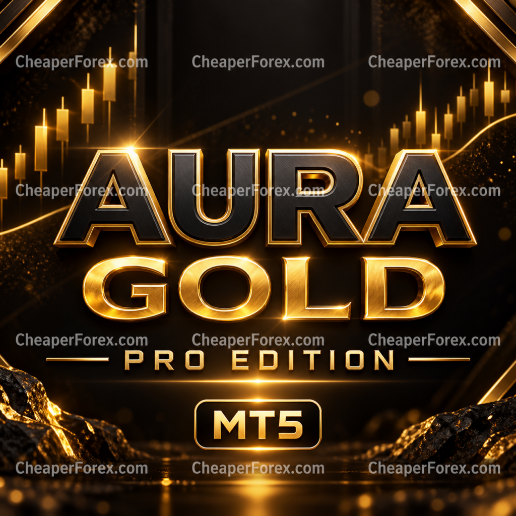 Aura Gold Pro Edition MT5 gold and black CheaperForex promotional cover