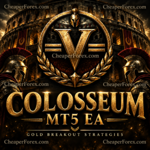 Colosseum MT5 gold Roman emblem with CheaperForex.com watermarks
