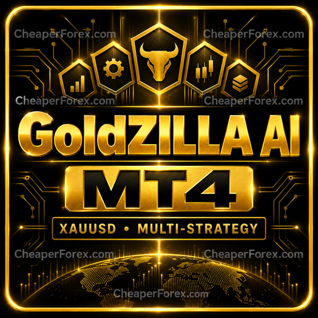 Gold Zilla AI MT4 gold and black CheaperForex cover
