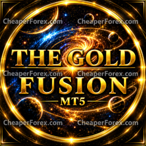 The Gold Fusion MT5 promotional artwork with CheaperForex.com watermarks.