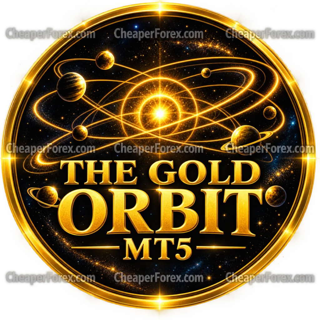 The Gold Orbit MT5 promotional artwork with CheaperForex.com watermarks. Original evidence appears below.