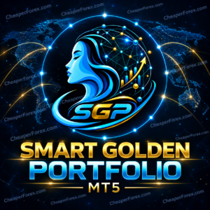 CheaperForex promotional artwork for Smart Golden Portfolio MT5; not a performance screenshot.