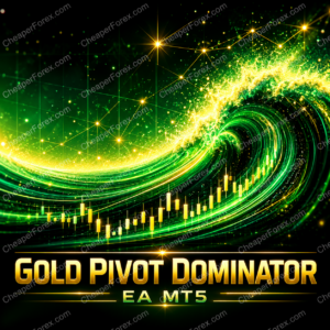 Gold Pivot Dominator EA MT5 promotional cover with repeated CheaperForex.com watermarks