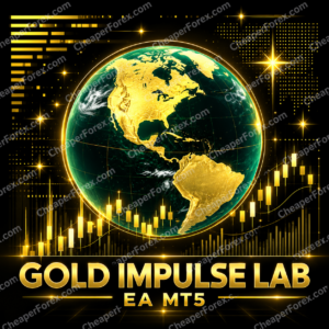 Gold Impulse Lab EA MT5 promotional cover with repeated CheaperForex.com watermarks