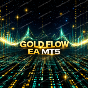Gold Flow EA MT5 promotional cover with repeated CheaperForex.com watermarks