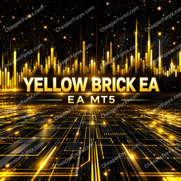 Yellow Brick EA MT5 promotional cover with repeated CheaperForex.com watermarks