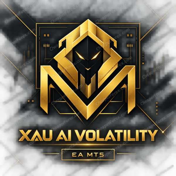XAU AI Volatility EA MT5 promotional cover with repeated CheaperForex.com watermarks