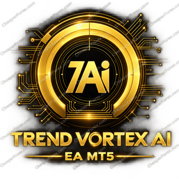 Trend Vortex AI EA MT5 promotional cover with repeated CheaperForex.com watermarks