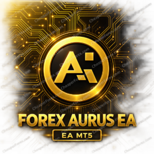 Forex Aurus EA MT5 promotional cover with repeated CheaperForex.com watermarks