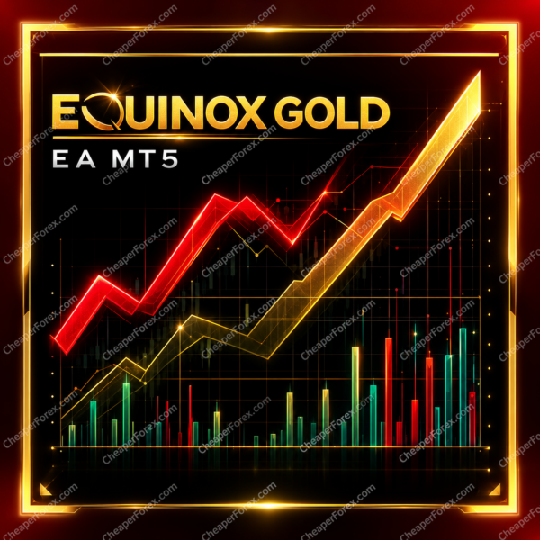 Equinox Gold EA MT5 promotional cover with repeated CheaperForex.com watermarks
