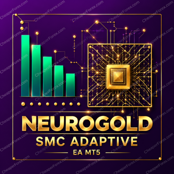NeuroGold SMC Adaptive EA MT5 promotional cover with repeated CheaperForex.com watermarks