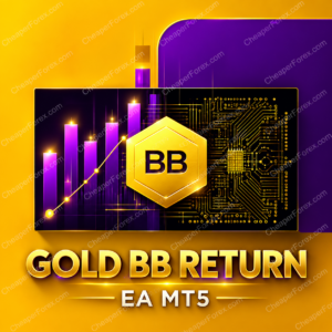 Gold BB Return EA MT5 promotional cover with repeated CheaperForex.com watermarks