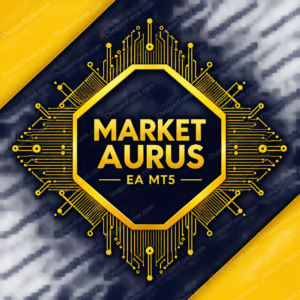 Market Aurus EA MT5 promotional cover with repeated CheaperForex.com watermarks